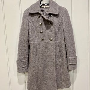 Kenneth Cole Heavy Long Wool Gray Coat Size 8